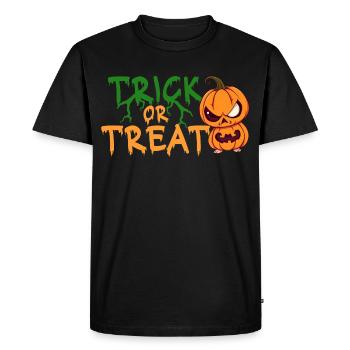 Citrouille d’Halloween Trick or Treat - T-shirt Premium bio Homme - noir - Devant - Nico (187cm)