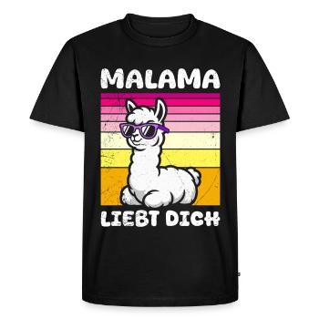 Soon to be mom MALAMA LOVES YOU Funny - Men's Premium Organic T-Shirt - black - Front - Nico (187cm)