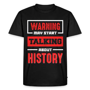 Avertissement Historique Parlez maintenant - T-shirt Premium bio Homme - noir - Devant - Nico (187cm)