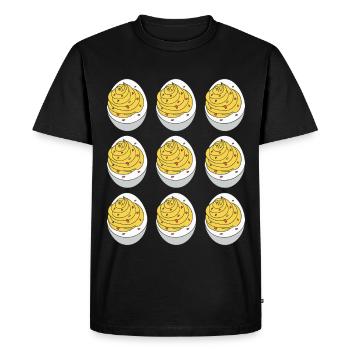 stuffed eggs - Men's Premium Organic T-Shirt - black - Front - Nico (187cm)