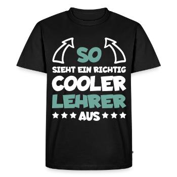 Really Cool Teacher Funny Saying - Men's Premium Organic T-Shirt - black - Front - Nico (187cm)