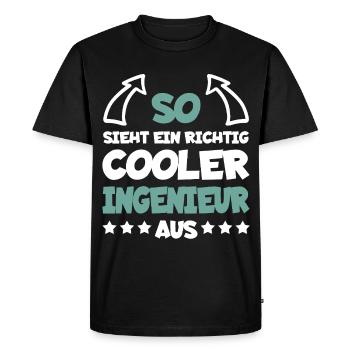 Richtig Cooler Ingenieur Lustiger Spruch Geschenk - Männer Premium Bio T-Shirt - Schwarz - Vorne - Nico (187cm)