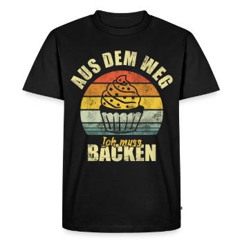 Out of the Way I Need to Bake Baker Vintage - Men's Premium Organic T-Shirt - black - Front - Nico (187cm)