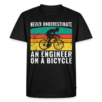 Ne sous-estimez jamais un ingénieur en chemise de vélo - T-shirt Premium bio Homme - noir - Devant - Nico (187cm)