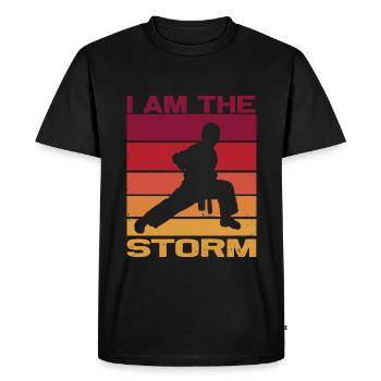 Silhouette d’un combattant de karaté - Combat Contact - T-shirt Premium bio Homme - noir - Devant - Nico (187cm)