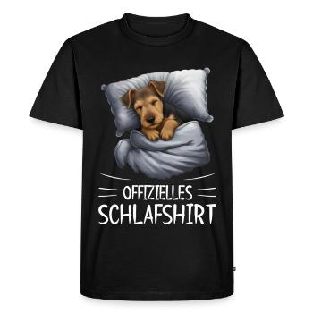 Chemise de nuit officielle Airedale Terrier Dog - T-shirt Premium bio Homme - noir - Devant - Nico (187cm)