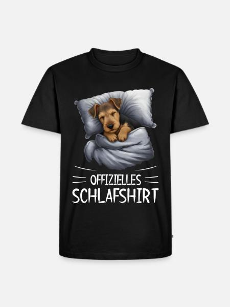 Offizielles Schlafshirt Airedale Terrier Hund - Männer Premium Bio T-Shirt - Schwarz