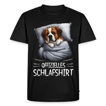 Offizielles Schlafshirt Bernhardiner Hund - Männer Premium Bio T-Shirt - Schwarz - Vorne - Nico (187cm)