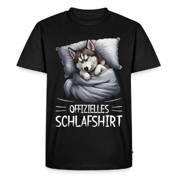 Chemise de nuit officielle pour chien Husky d’Alaska - T-shirt Premium bio Homme - noir - Devant - Nico (187cm)