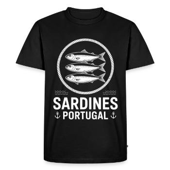 Sardines Portugal Nautical Circle - Men's Premium Organic T-Shirt - black - Front - Nico (187cm)