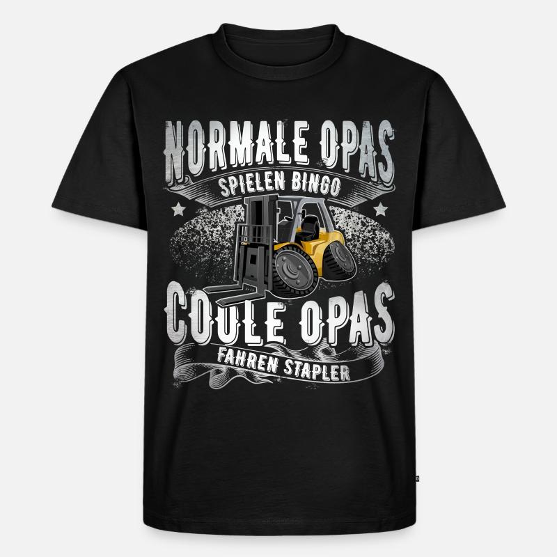 Staplerfahrer Opa - Männer Premium Bio T-Shirt - Schwarz