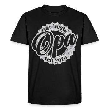 The best grandpa since 2020 - Men's Premium Organic T-Shirt - black - Front - Nico (187cm)