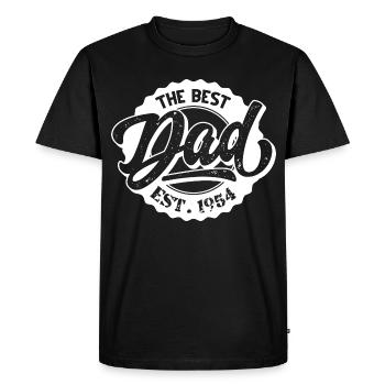Le meilleur papa EST 1954 - T-shirt Premium bio Homme - noir - Devant - Nico (187cm)