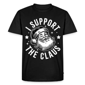 I Support the Claus - Men's Premium Organic T-Shirt - black - Front - Nico (187cm)