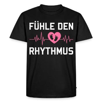 Maman enceinte SENTEZ LE RYTHME Drôle - T-shirt Premium bio Homme - noir - Devant - Nico (187cm)