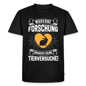 Bien-être animal LA RECHERCHE MODERNE N'A PAS BESOIN - T-shirt Premium bio Homme - noir - Devant - Nico (187cm)