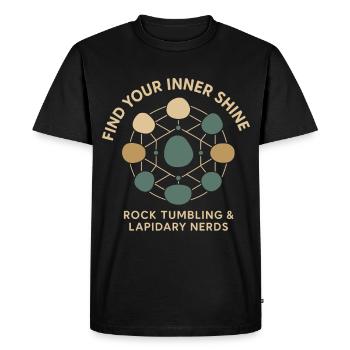 Find Your Inner Glow: Rock Tumbling & - Men's Premium Organic T-Shirt - black - Front - Nico (187cm)
