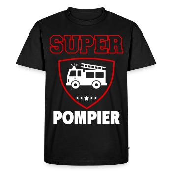 Super Firefighter, Father's Day, Christmas - Men's Premium Organic T-Shirt - black - Front - Nico (187cm)