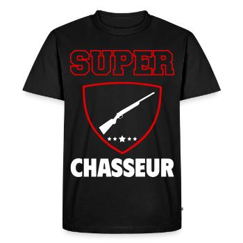 Super Hunter, Father's Day, Christmas - Men's Premium Organic T-Shirt - black - Front - Nico (187cm)