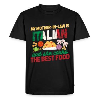 Belle-mère italienne - T-shirt Premium bio Homme - noir - Devant - Nico (187cm)