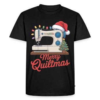 Merry Quiltmas Couture festive Père Noël Noël - T-shirt Premium bio Homme - noir - Devant - Nico (187cm)