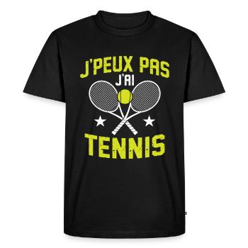 J'Peux pas j'ai Tennis Cadeau Tennis Homme Femme - T-shirt Premium bio Homme - noir - Devant - Nico (187cm)