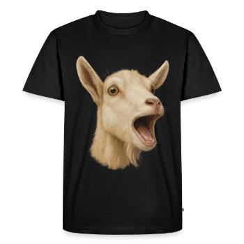 Chèvre Élevage Chèvre Agriculteur Chèvre Tête de Chèvre - T-shirt Premium bio Homme - noir - Devant - Nico (187cm)