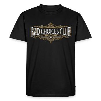 Bad Choices Club – Design de fête rétro vintage - T-shirt Premium bio Homme - noir - Devant - Nico (187cm)