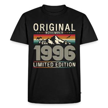 30ème Anniversaire Original Novembre Millésime 1996 - T-shirt Premium bio Homme - noir - Devant - Nico (187cm)