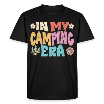 À l’époque du camping - T-shirt Premium bio Homme - noir - Devant - Nico (187cm)