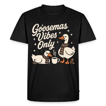 Goosemas Vibes uniquement Oie de Noël - T-shirt Premium bio Homme - noir - Devant - Nico (187cm)