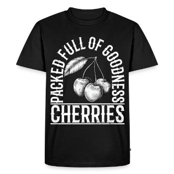 Rempli de cerises de qualité - T-shirt Premium bio Homme - noir - Devant - Nico (187cm)