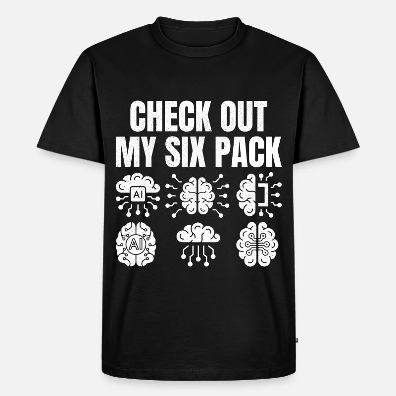 Check out my six pack - Männer Premium Bio T-Shirt - Schwarz