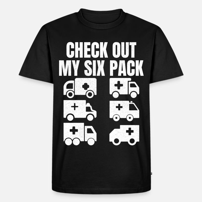 Check out my six pack - Männer Premium Bio T-Shirt - Schwarz