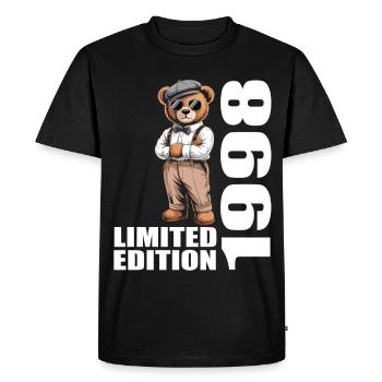 1998 Édition Limitée Ours Anniversaire 1998 - T-shirt Premium bio Homme - noir - Devant - Nico (187cm)