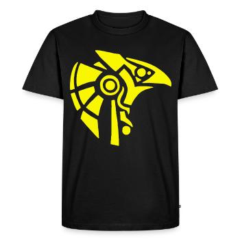 Egyptian god Horus (yellow) - Men's Premium Organic T-Shirt - black - Front - Nico (187cm)