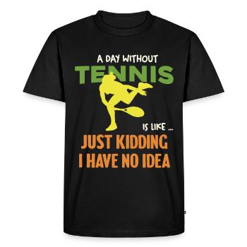 Humour tennistique sans idée - T-shirt Premium bio Homme - noir - Devant - Nico (187cm)