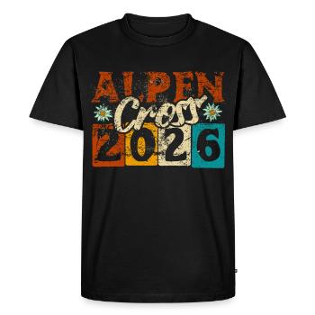 Traversée des Alpes 2026 - Croix des Alpes - Randonnée - T-shirt Premium bio Homme - noir - Devant - Nico (187cm)