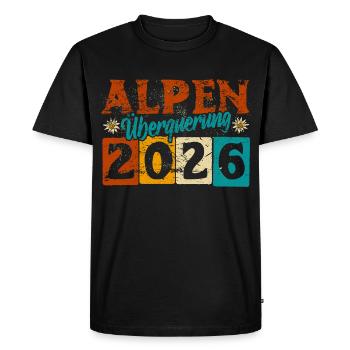 Traversée des Alpes 2026 - Randonnée - T-shirt Premium bio Homme - noir - Devant - Nico (187cm)