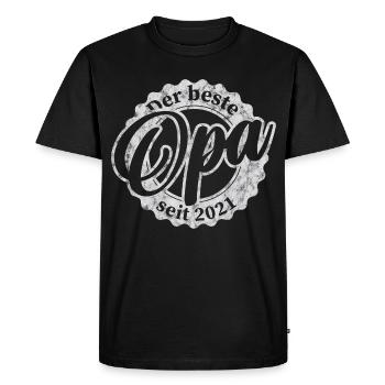 Le meilleur papy depuis 2021 - T-shirt Premium bio Homme - noir - Devant - Nico (187cm)