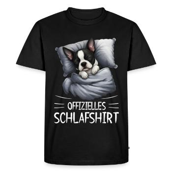 Official Sleep Shirt Boston Terrier Dog - Men's Premium Organic T-Shirt - black - Front - Nico (187cm)