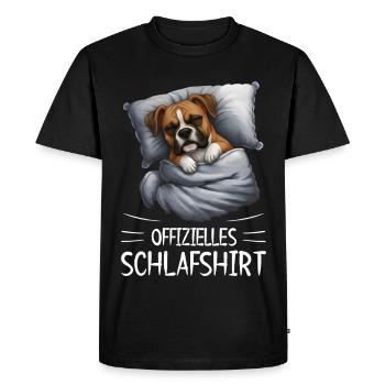 Official Sleep Shirt Boxer Dog - Men's Premium Organic T-Shirt - black - Front - Nico (187cm)