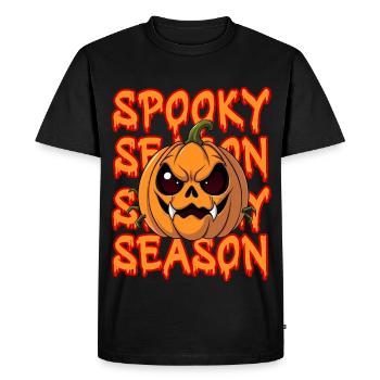 Halloween Citrouille Spooky Saison Citrouille Creepy - T-shirt Premium bio Homme - noir - Devant - Nico (187cm)