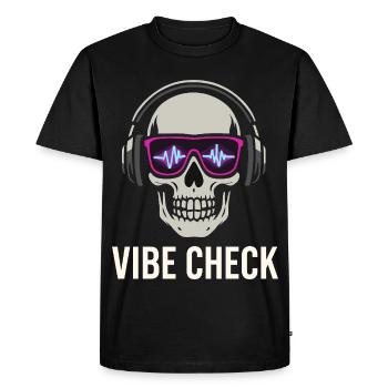 Crâne Neon Vibe Check – Skull Edition - Men's Premium Organic T-Shirt - black - Front - Nico (187cm)