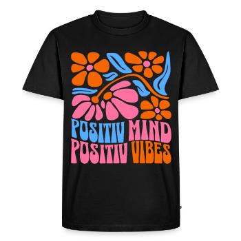 Positiver Geist Positive Vibes - T-shirt Premium bio Homme - noir - Devant - Nico (187cm)