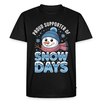 Proud Supporter Of Snow Days Snow Day Winter - Men's Premium Organic T-Shirt - black - Front - Nico (187cm)