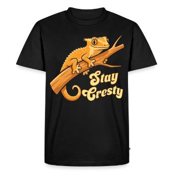 Gecko À Crête Reptile Humour Lézard - T-shirt Premium bio Homme - noir - Devant - Nico (187cm)