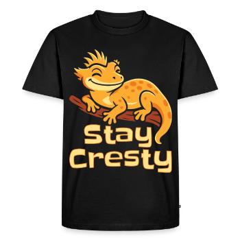 Gecko À Crête Reptile Humour Lézard - T-shirt Premium bio Homme - noir - Devant - Nico (187cm)