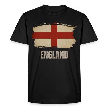 Drapeau de l’Angleterre, fabriqué en Angleterre - T-shirt Premium bio Homme - noir - Devant - Nico (187cm)