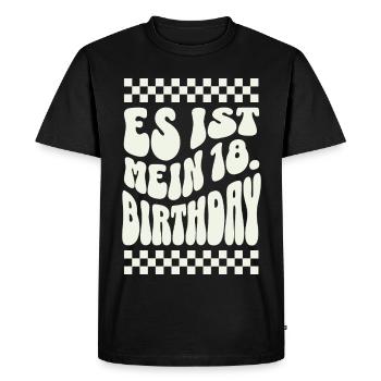 C’est mon 18e anniversaire Retro Design - T-shirt Premium bio Homme - noir - Devant - Nico (187cm)